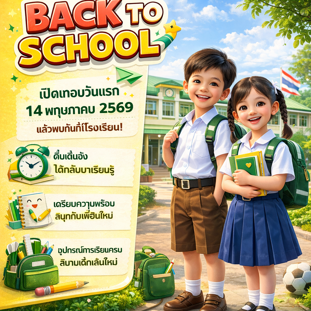 🎉 เปิดภาคเรียนที่ 1 ปีการศึกษา 2569 🎉